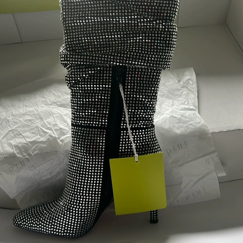 Gianni Bini Rhinestone Knee Boots - Picture 2 of 10